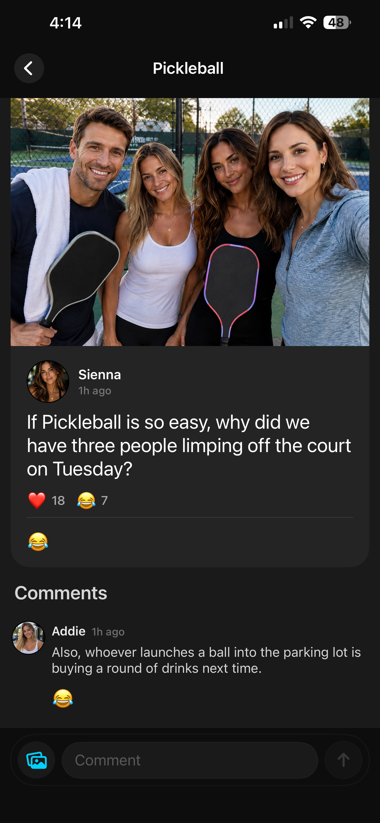 A post inside a Pickleball circle
